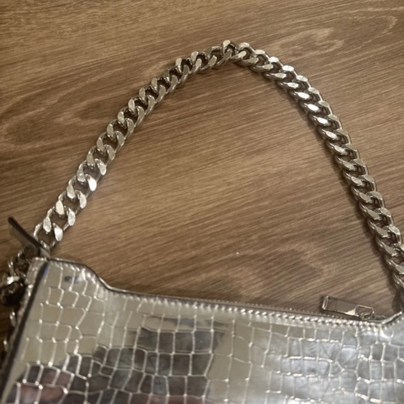 Forever 21 Metallic Silver Embossed Shoulder Bag - Picture 2 of 4